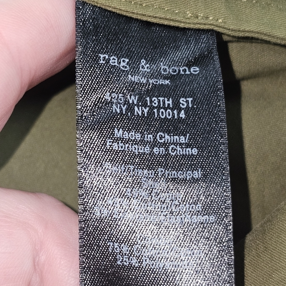 Rag & Bone Mason Olive Green Shirt Dress in Small - Picture 6 of 7